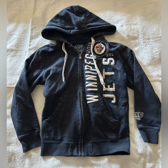 Kids Navy Blue Hoodie NHL Winnipeg Jets - Picture 2 of 4